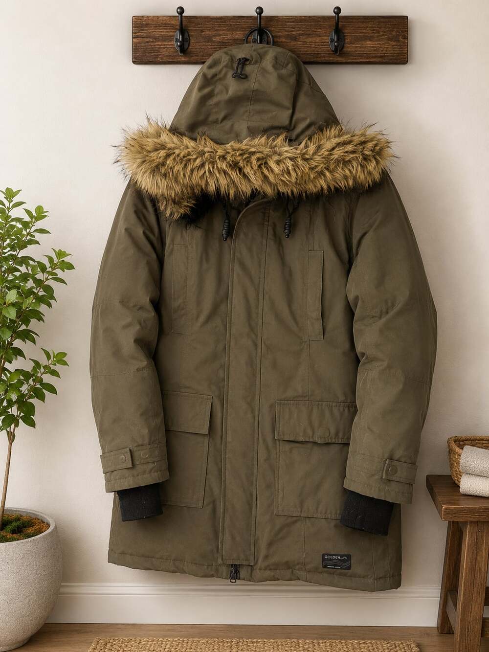 Golden by TNA Bancroft Parka Altitude Series Olive Green Down Coat Medium